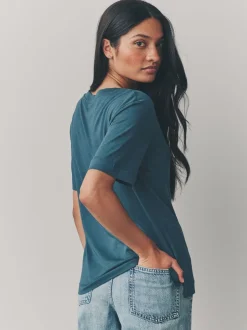 Tops En T-Shirts|Next - Modal slouch T-shirt met korte mouwen verpakking van 3 Rood/blauwgroen
