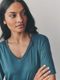 Tops En T-Shirts|Next - Modal slouch T-shirt met korte mouwen verpakking van 3 Rood/blauwgroen
