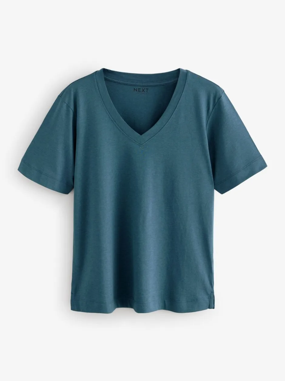 Tops En T-Shirts|Next - Modal slouch T-shirt met korte mouwen verpakking van 3 Rood/blauwgroen