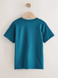 T-Shirts|Tops*Next Rood/blauw/marineblauw/Naturel - Set van 4 T-shirts met korte mouwen (3-16 jr)