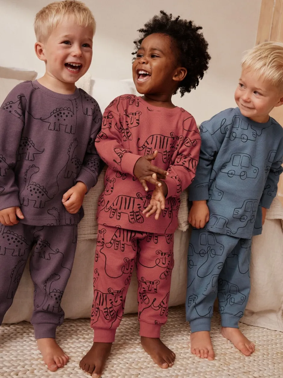Multipacks|Pyjama's|Next Rood/blauw/paars - Oversized fit Pyjamas 3 Pack (9mths-10yrs)