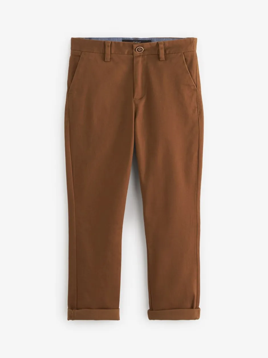 Broeken En Chino's|Next Roodbruin/lichtbruin - Stretchy chino's (3-17jr)