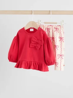 Sets En Combisets|Truien En Breisels|Next - Baby Strik Sweater en Leggings Set 2 Pieces (0mnd-2jr) Rood/crèmekleurig