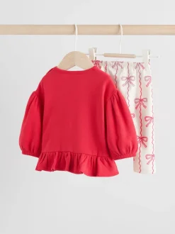 Sets En Combisets|Truien En Breisels|Next - Baby Strik Sweater en Leggings Set 2 Pieces (0mnd-2jr) Rood/crèmekleurig