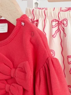 Sets En Combisets|Truien En Breisels|Next - Baby Strik Sweater en Leggings Set 2 Pieces (0mnd-2jr) Rood/crèmekleurig