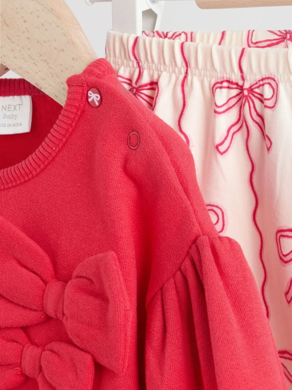 Sets En Combisets|Truien En Breisels|Next - Baby Strik Sweater en Leggings Set 2 Pieces (0mnd-2jr) Rood/crèmekleurig