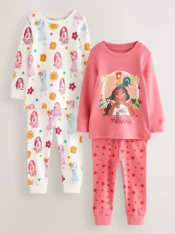 Nachtkleding En Pyjama's|Pyjama's|Next Rood/ecru - Moana Snuggle Pyjamas 2 Pack (9mths-10yrs)