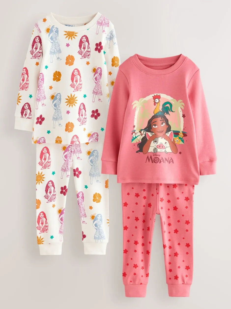 Nachtkleding En Pyjama's|Pyjama's|Next Rood/ecru - Moana Snuggle Pyjamas 2 Pack (9mths-10yrs)