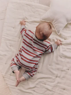 Rompertjes En Tuinbroeken|Babypakjes En Babypyjama's|Next Rood/grijs gestreept - Baby joggingromper (0mnd-3jr)
