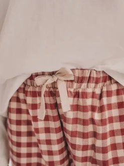 Nachtkleding En Pyjama's|Pyjama's|Next - Set van 2 ruit pyjama's met geweven onderkant (3-16jr) Rood/groen
