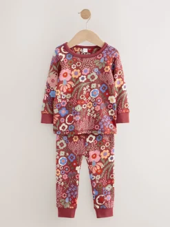 Nachtkleding En Pyjama's|Pyjama's*Next - Verpakking van 3 knusse pyjama's (9 mnd-10 jr) Rood/groen met bloemenprint