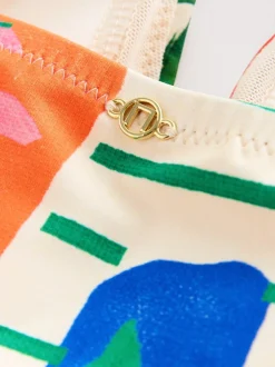 Badkleding*Next - Utrim Diep uitgesneden zwempak met buikcorrectie Rood/groen tropisch