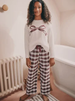 Nachtkleding En Pyjama's|Pyjama's*Next Rood/groene strikruit - Kerstmis geweven onderkant pyjama's (2-16jr)