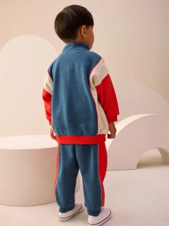 Sets En Combisets|Truien En Breisels*Next - Set van top met halve rits en joggingbroek (3mnd-7jr) Rood/marineblauw