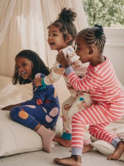 Multipacks|Nachtkleding En Pyjama's|Next - Verpakking van 3 knusse pyjama's (9 mnd-9 jr) Rood/marineblauw hondenapplicatie