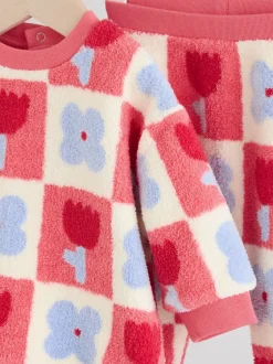Truien En Breisels|Sweaters En Hoody´S|Next - 2 -delige Set van Fleece Tops en Leggings voor Baby''s (0mnd-2jr) Rood/paars geruit
