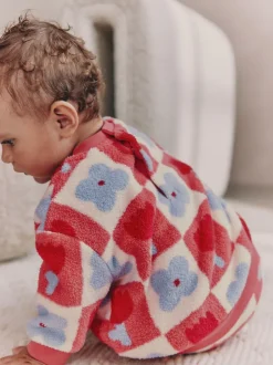 Truien En Breisels|Sweaters En Hoody´S|Next - 2 -delige Set van Fleece Tops en Leggings voor Baby''s (0mnd-2jr) Rood/paars geruit