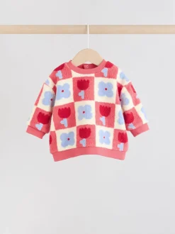 Truien En Breisels|Sweaters En Hoody´S|Next - 2 -delige Set van Fleece Tops en Leggings voor Baby''s (0mnd-2jr) Rood/paars geruit