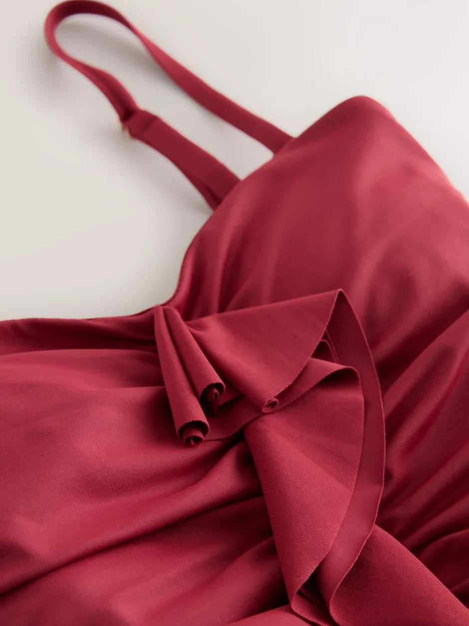 Badkleding*Next - Tummy Control Frill Bandeau Swimsuit Roodpaars 'Wine'
