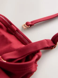 Badkleding*Next - Tummy Control Frill Bandeau Swimsuit Roodpaars 'Wine'
