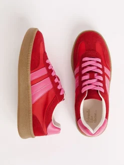 Sneakers|Friends Like These Rood/roze - Lace Up Retro Gumsole Sports Trainers