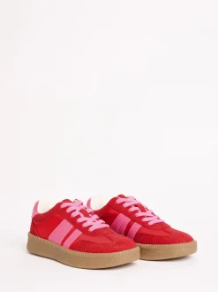 Sneakers|Friends Like These Rood/roze - Lace Up Retro Gumsole Sports Trainers
