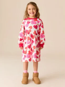Jurken|Jurken|Little Bird by Jools Oliver Rood/roze - Skater Sweatjurk