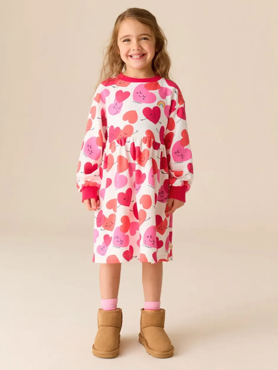 Jurken|Jurken|Little Bird by Jools Oliver Rood/roze - Skater Sweatjurk