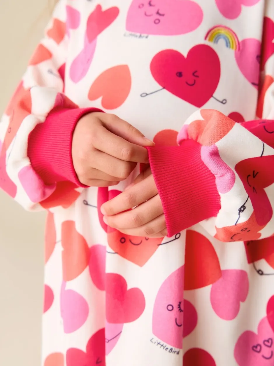Jurken|Jurken|Little Bird by Jools Oliver Rood/roze - Skater Sweatjurk