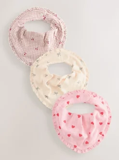 Slabbetjes*Next - Verpakking met 3 babyslabbetjes Rood/roze