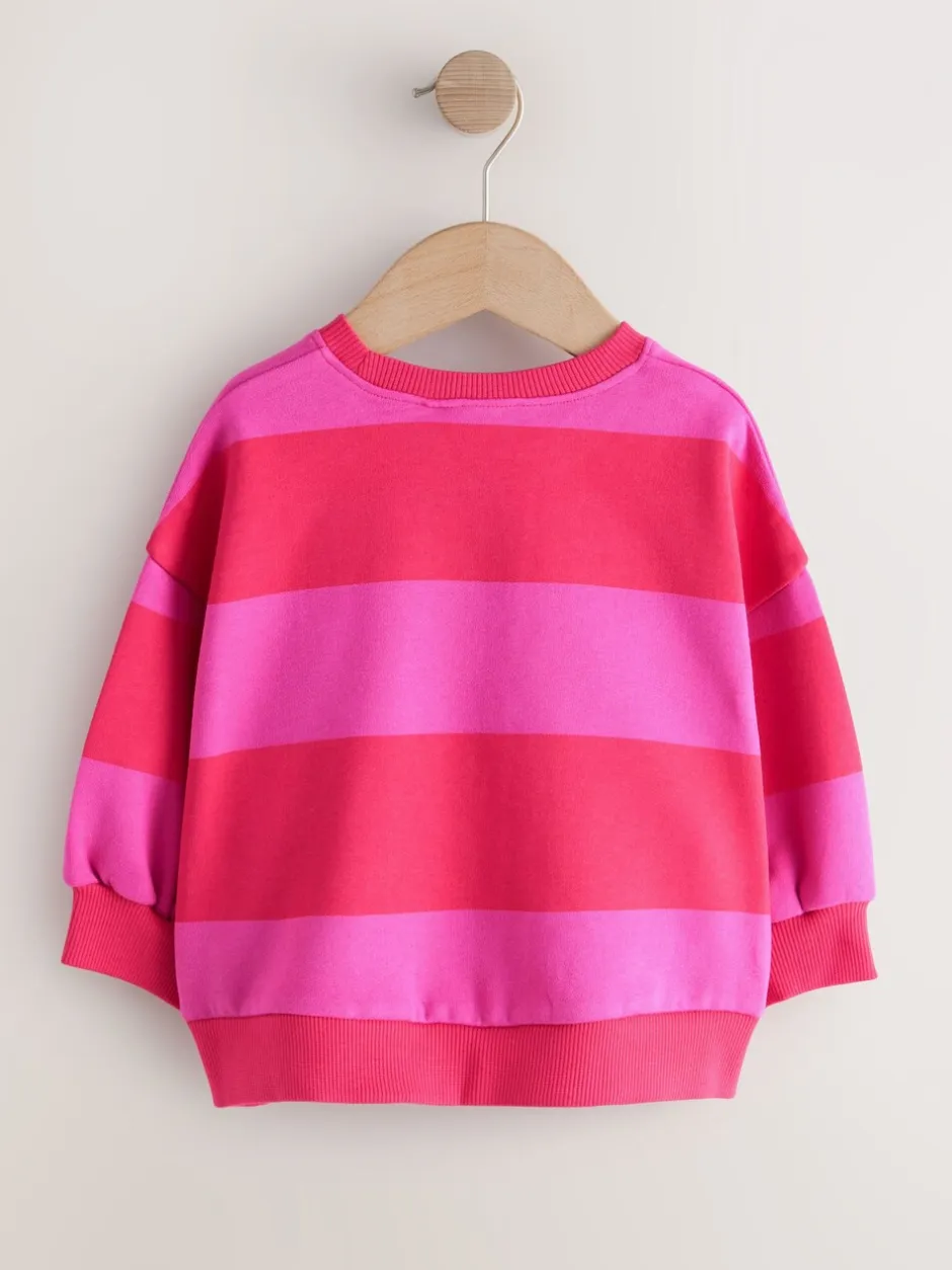 Truien En Breisels|Sweaters En Hoody´S*Next Rood/roze gestreept - Sweatshirt met ronde hals (3 mnd-7 jr)