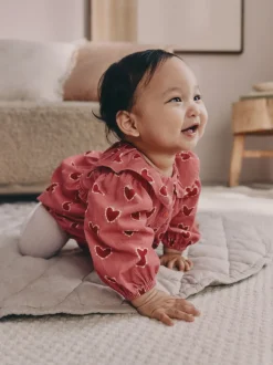 Sets En Combisets|Rompertjes En Tuinbroeken|Next Rood/roze met hartjes - Babyrompers met bloemenprint Set 2 -delig met maillot (0mnd -3jr)