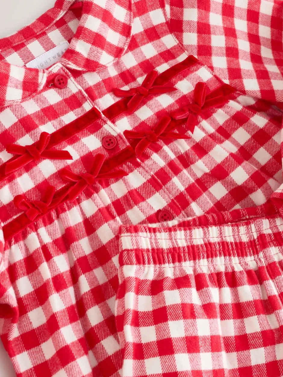 Nachtkleding En Pyjama's|Pyjama's|Next Rood/wit geruite ruit - Geweven pyjama met knopen (9 mnd-11 jr)