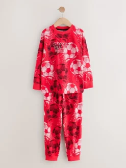 Pyjama's|Nachtkleding En Pyjama's*Next Rood/zwart voetbal - Verpakking van 2 pyjama's met lange mouwen (3-16 jr)