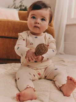 Tops|Tops|Next - 2 -delige babyset van top en legging (0mnd -2jr) Roomkleurig met vrolijke figuurtjes