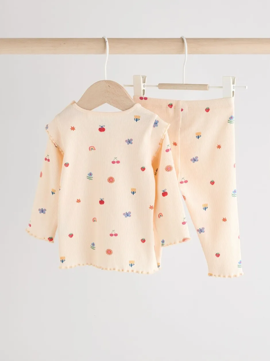 Tops|Tops|Next - 2 -delige babyset van top en legging (0mnd -2jr) Roomkleurig met vrolijke figuurtjes