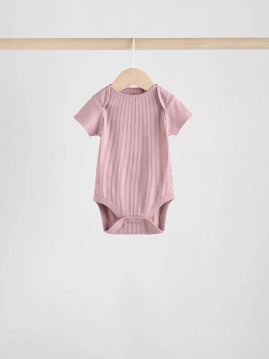 Rompertjes En Hemdjes|Next Roze - 5 Babyrompertjes met korte mouwen
