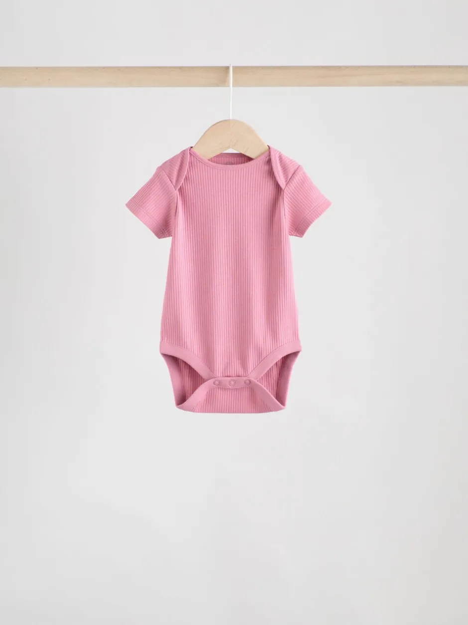 Rompertjes En Hemdjes|Next Roze - 5 Babyrompertjes met korte mouwen