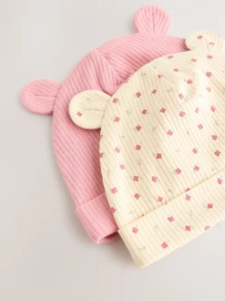 Mutsjes En Antikrabwantjes|Mutsen, Handschoenen En Sjaals*Next Roze - 4 -delige Baby Muts en Slabbetjes Set (0-18mnd)