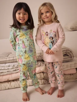 Nachtkleding En Pyjama's|Pyjama's|Next Roze - 100% katoenen Disney prinses knusse pyjama's met lange mouwen verpakking van 2 (9mnd - 10 jr)
