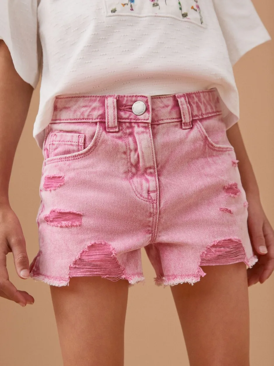 Shorts En Rokken*Next - 100% katoenen shorts met gerafelde rand (3-16jr) Roze