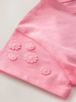 T-Shirts|Next Roze - 100% katoenen T-shirt met korte mouwen en madeliefjesprint (3mnd -7jr)