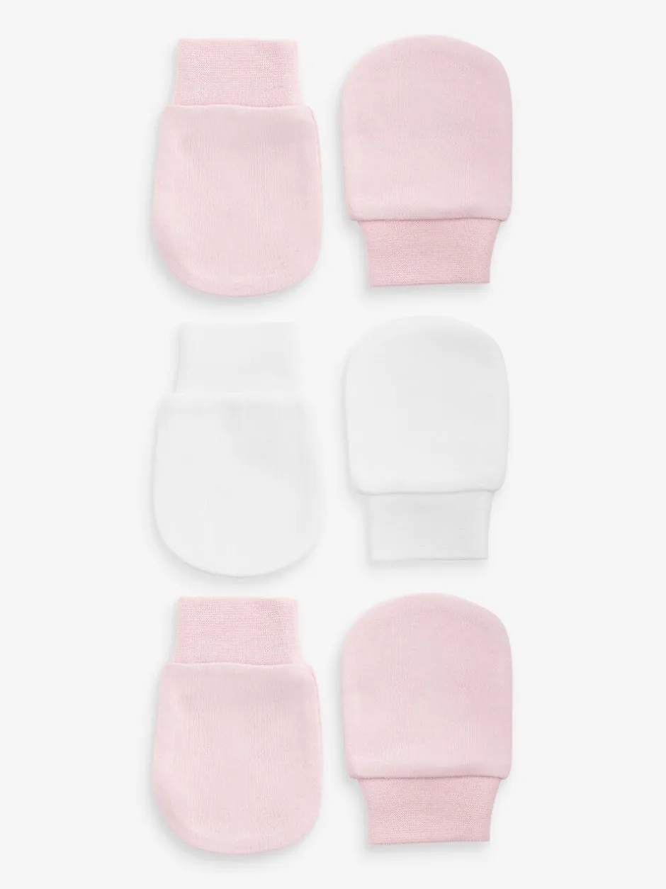 Mutsjes En Antikrabwantjes|Mutsen, Handschoenen En Sjaals*Next Roze - 3 Paar antikrabwantjes voor baby's