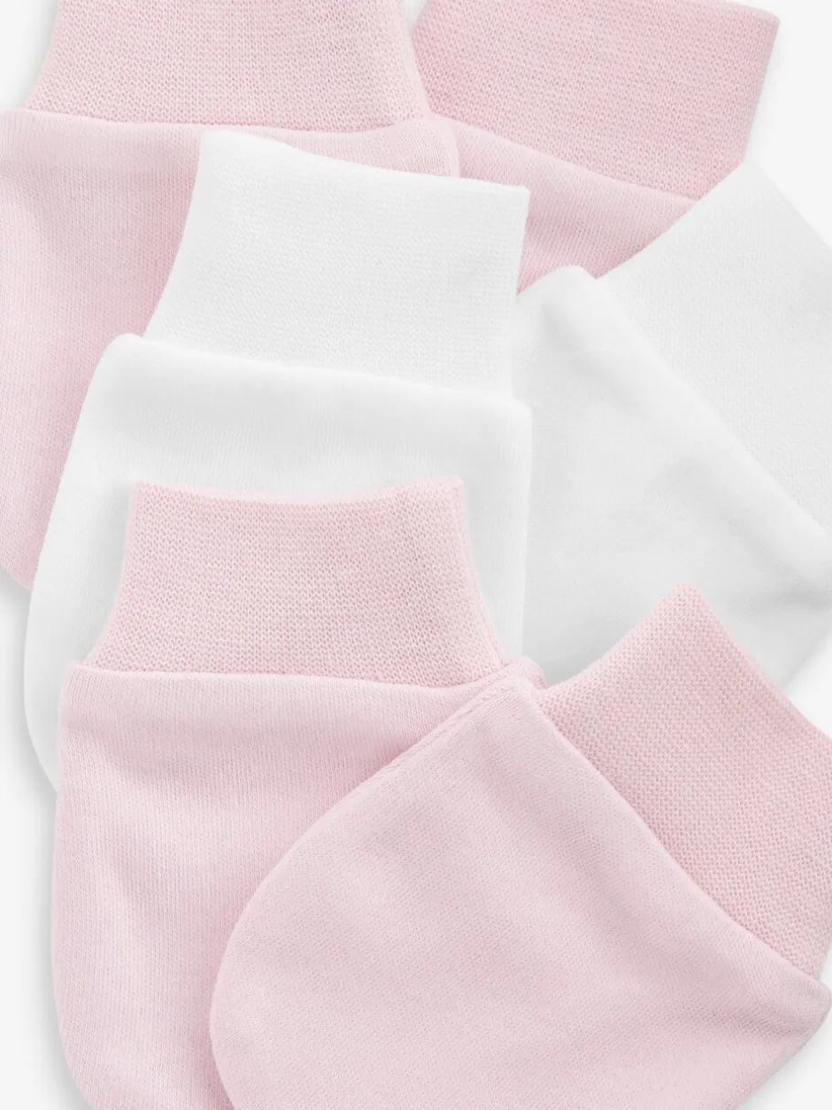 Mutsjes En Antikrabwantjes|Mutsen, Handschoenen En Sjaals*Next Roze - 3 Paar antikrabwantjes voor baby's
