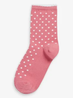 Sokken En Panty's|Sokken En Panty's|Next Roze - 7 Paar sierlijke enkelsokken met hoog katoengehalte