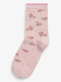 Sokken En Panty's|Sokken En Panty's|Next Roze - 7 Paar sierlijke enkelsokken met hoog katoengehalte