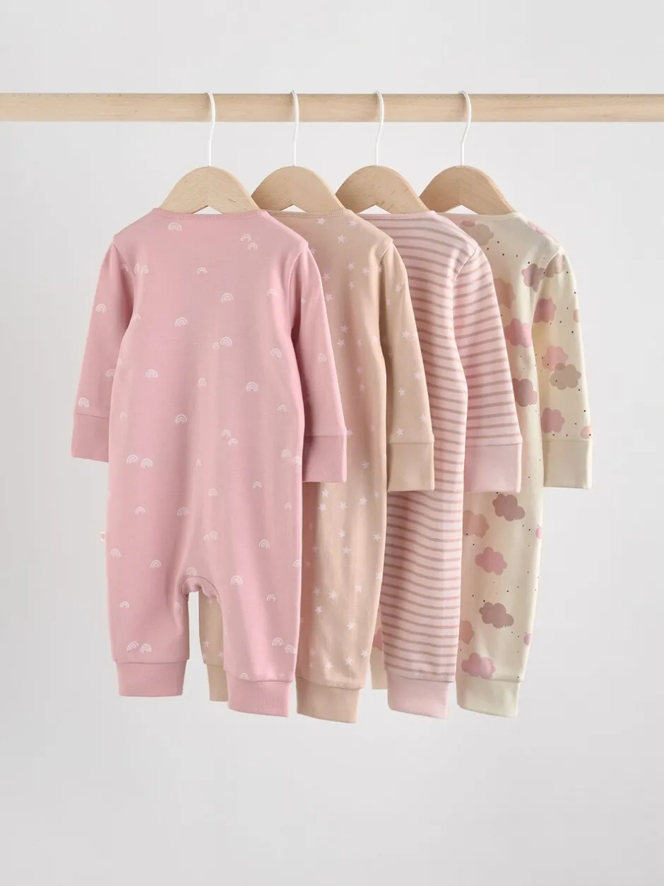 Babypakjes En Babypyjama's|Next Roze - 4 Pack Baby-pyjama's met tweewegrits (0mnd -3jr)