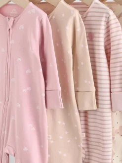 Babypakjes En Babypyjama's|Next Roze - 4 Pack Baby-pyjama's met tweewegrits (0mnd -3jr)