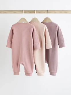 Babypakjes En Babypyjama's|Multipacks*Next Roze - 3 Pack Baby-pyjama's met tweewegrits (0mnd -3jr)