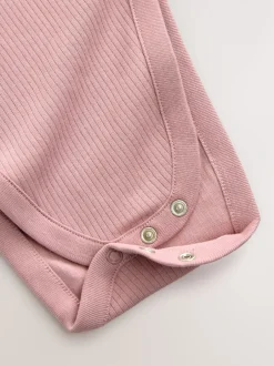 Rompertjes En Hemdjes|Next Roze - 3 Pack Hip Dysplasia Long Sleeve Baby Bodysuits